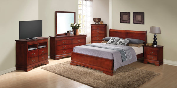 English Elm Charming Cherry Wood Bed - Timeless Elegance With Durable Design For Classic Bedroom Décor Upgrade B078S00287