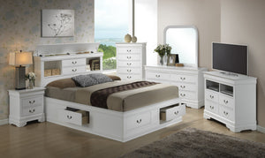 English Elm Elegant White Full Storage Bed - Timeless Design With Convenient Drawers For Organized Bedrooms! B078S00370