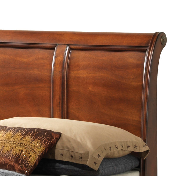 English Elm Charming Queen Bed Frame with Crisp Finish, 50"H x 68"W x 83"D, Sturdy Particleboard Construction Oak 15 L x 22 W x 32 H B078S00489