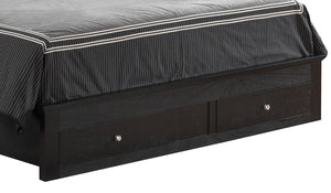 English Elm Versatile Full Storage Bed with Built-In Compartments, Chic Black Finish, Durable Particle Board Design B078S00257