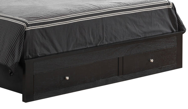 English Elm Versatile Full Storage Bed with Built-In Compartments, Chic Black Finish, Durable Particle Board Design B078S00257
