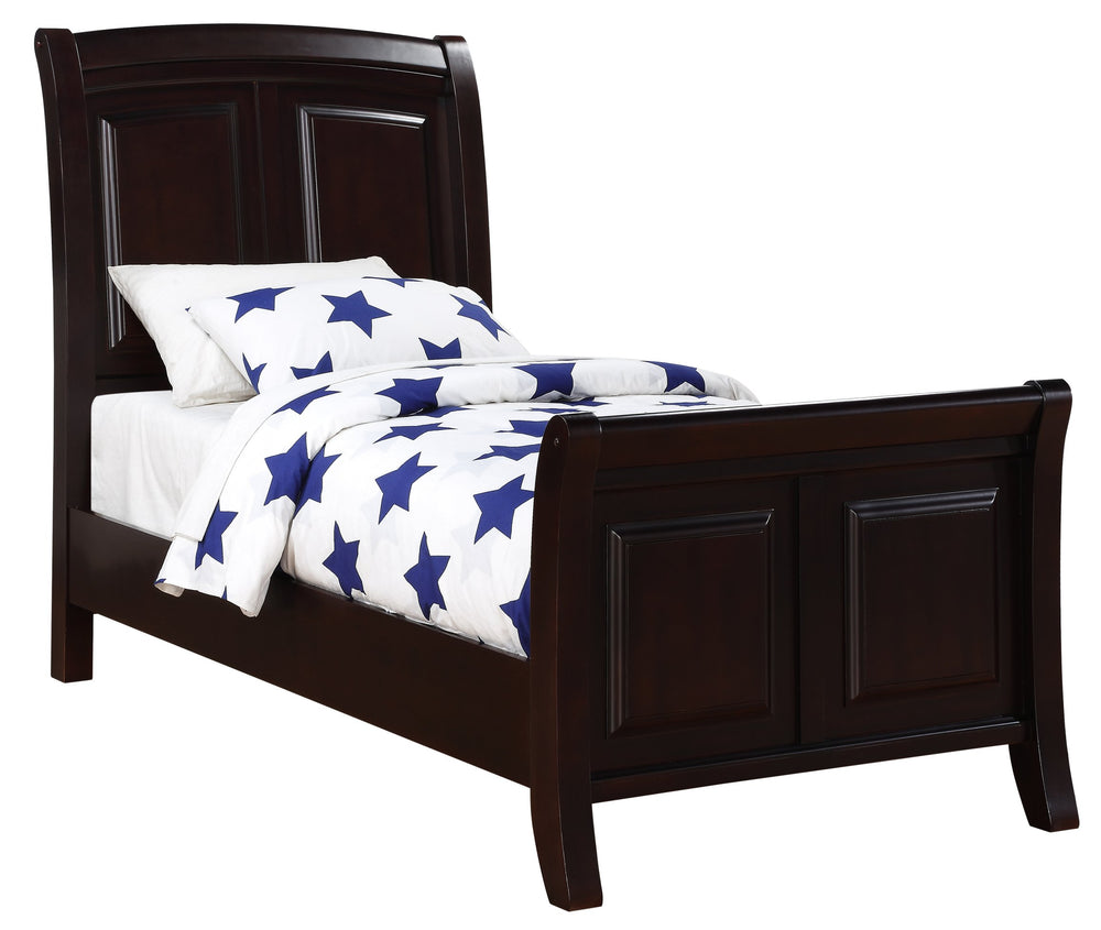 English Elm Elegant Transitional Twin Bed In Rich Cappuccino Finish - Durable, Stylish, Easy Assembly & Versatile Design B078S00527