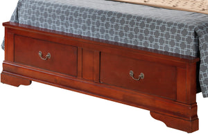 English Elm Traditional Full Storage Bed with Timeless Wood Finish, Built-In Drawers for Easy Bedding Organization and Durable Construction Cherry 18 L x 27 W x 13 H B078S00283