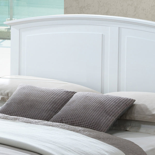 English Elm Charming Queen Bed Frame with Crisp Finish, 50"H x 68"W x 83"D, Sturdy Particleboard Construction White 5 L x 86 W x 8 H B078S00425