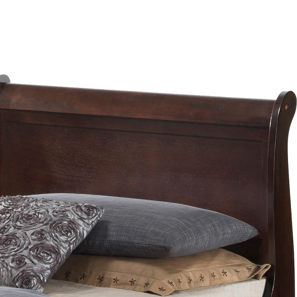English Elm Louis Phillipe Twin Storage Bed - Elegant Upholstered Sleigh Design In Cappuccino For Small Spaces B078S00329