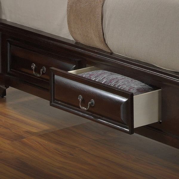 English Elm Lavita Queen Storage Bed In Cappuccino Finish - Elegant Sleigh Design With Faux Leather Headboard B078S00504