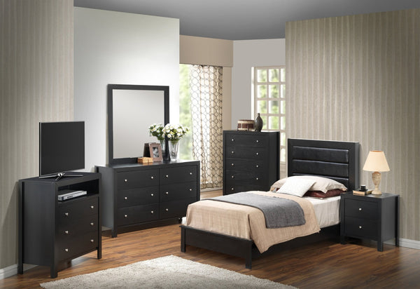 English Elm Stylish Transitional Twin Bed In Black - Modern Design For Kids' Rooms, Guest Spaces & Apartments B078S00248-GIGA