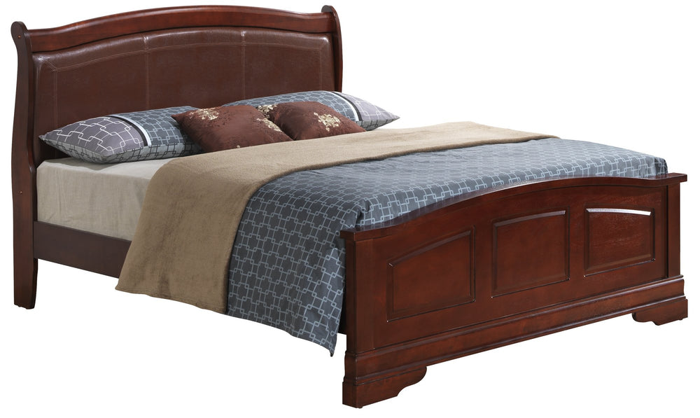 English Elm Classic Cherry Queen Bed with Rich Finish, Durable Particle Board, 48"H x 65"W x 89"D, Timeless Style B078S00279