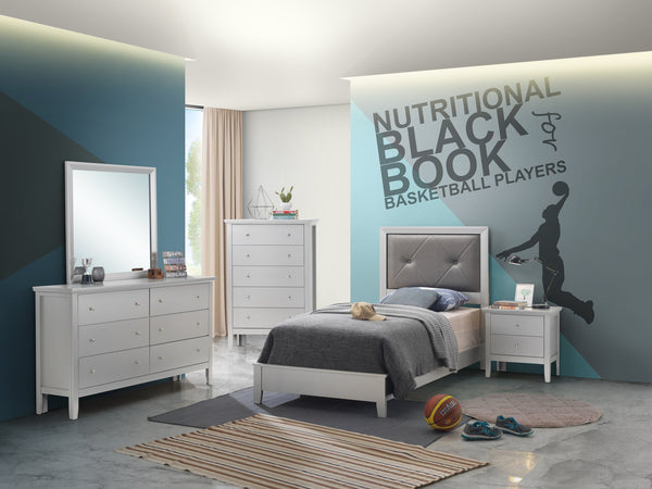 English Elm Elegant Transitional Twin Bed In Chic Silver Champagne - Stylish & Durable Design For Any Bedroom B078S00151