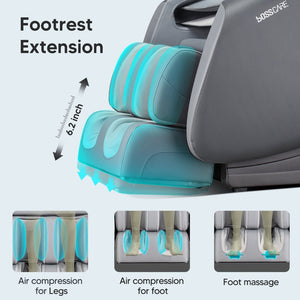 English Elm Bosscare Shiatsu Massage Recliner with Ai Voice Zero Gravity and Full Body Relief Gray W730138147