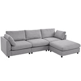 English Elm Upholstery Convertible Sectional Sofa, L Shaped Couch With Reversible Chaise