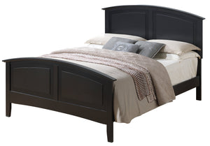 English Elm Cozy Black Queen Bed with Sturdy Particle Board Frame, 50"H x 68"W x 83"D for Stylish Comfort and Support B078S00421