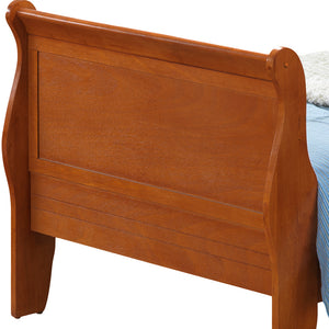 English Elm Louis Phillipe Twin Sleigh Bed In Warm Oak Finish – Classic Elegance For Timeless Bedrooms! B078S00361