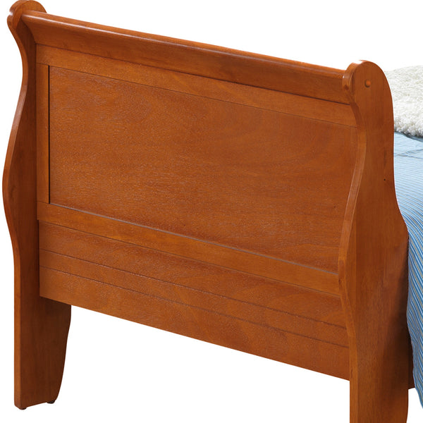 English Elm Louis Phillipe Twin Sleigh Bed In Warm Oak Finish – Classic Elegance For Timeless Bedrooms! B078S00361