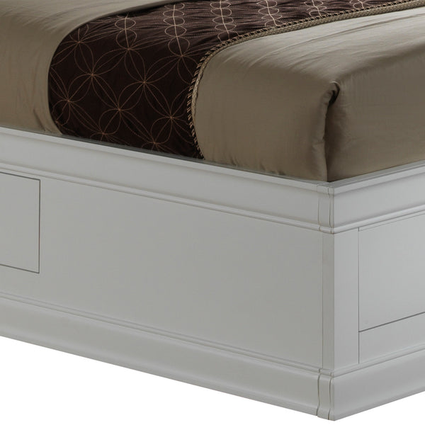 English Elm Elegant King Storage Bed With Timeless Design, Built-In Organization, And Sturdy White Finish B078S00371