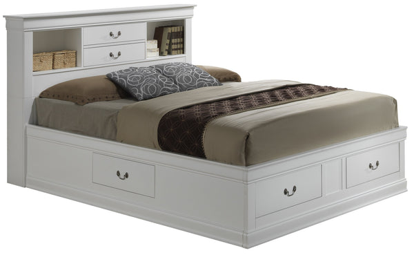 English Elm Elegant White Full Storage Bed - Timeless Design With Convenient Drawers For Organized Bedrooms! B078S00370
