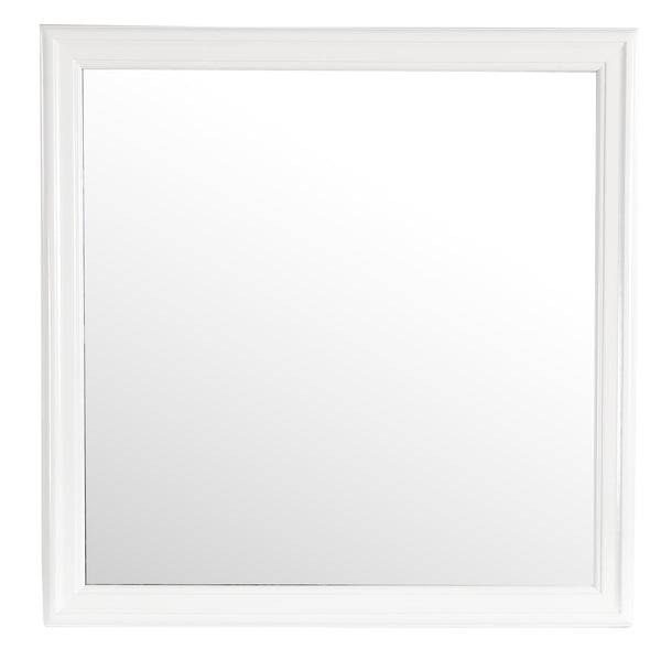English Elm Louis Louis Phillipe G3190-M White Mirror with Wood Veneer Frame, Low-Distortion Glass, No Assembly Required B078118392