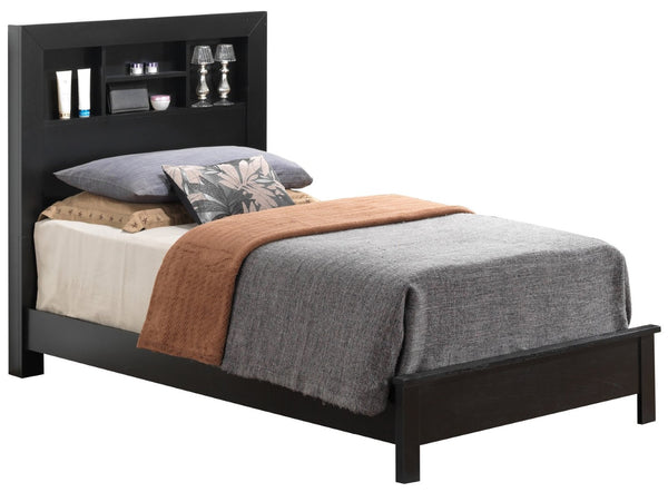 English Elm Stylish Twin Bed In Elegant Black Finish - Durable, Versatile Design Perfect For Any Bedroom Space B078S00252-GIGA