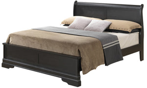 English Elm Traditional Queen Storage Bed with Elegant Finish, Timeless Design, Durable Construction, Built-In Organization Black 81 L x 6 W x 3 H B078S00353