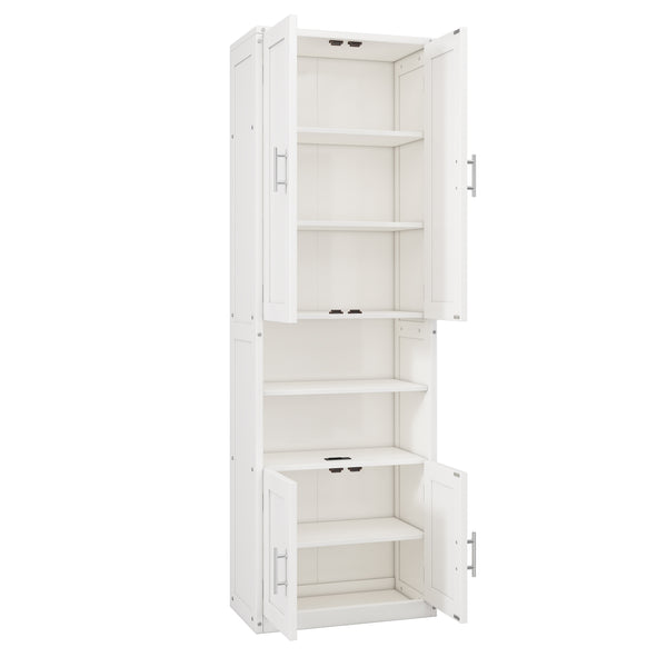 English Elm Full Murphy Bed with Side Cabinet, Desk Combo, USB Charging, Adjustable Shelves, 600lb Capacity, White BS7012008109C