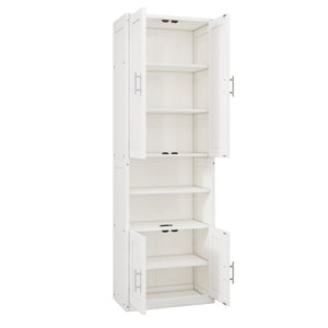 English Elm Full Murphy Bed with Desk & 2 Bookshelves, USB Ports, Adjustable Shelves, 600LB Capacity White BS7013008109C