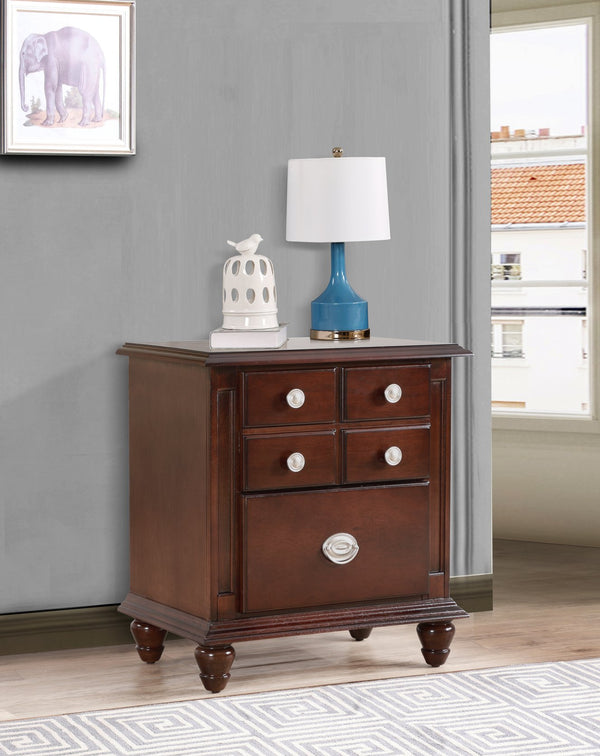 English Elm Summit G5950-N Night Stand Cappuccino – Real Wood Veneer, Dovetail Drawers, Nickle Hardware Finish B078118411