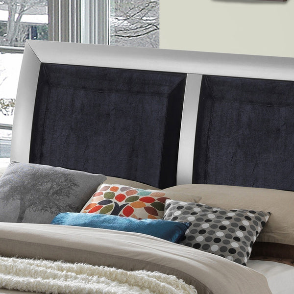 English Elm Contemporary Modern Silver Full Bed with Chic Metallic Finish, Sturdy Particleboard Frame, Sleek Design Champagne 80 L x 6 W x 3 H B078S00173