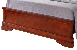 English Elm Timeless Classic King Bedframe in Warm Finish with Solid Wood Construction, Elegant Curves, Sturdy Cherry 81 L x 6 W x 3 H B078S00286