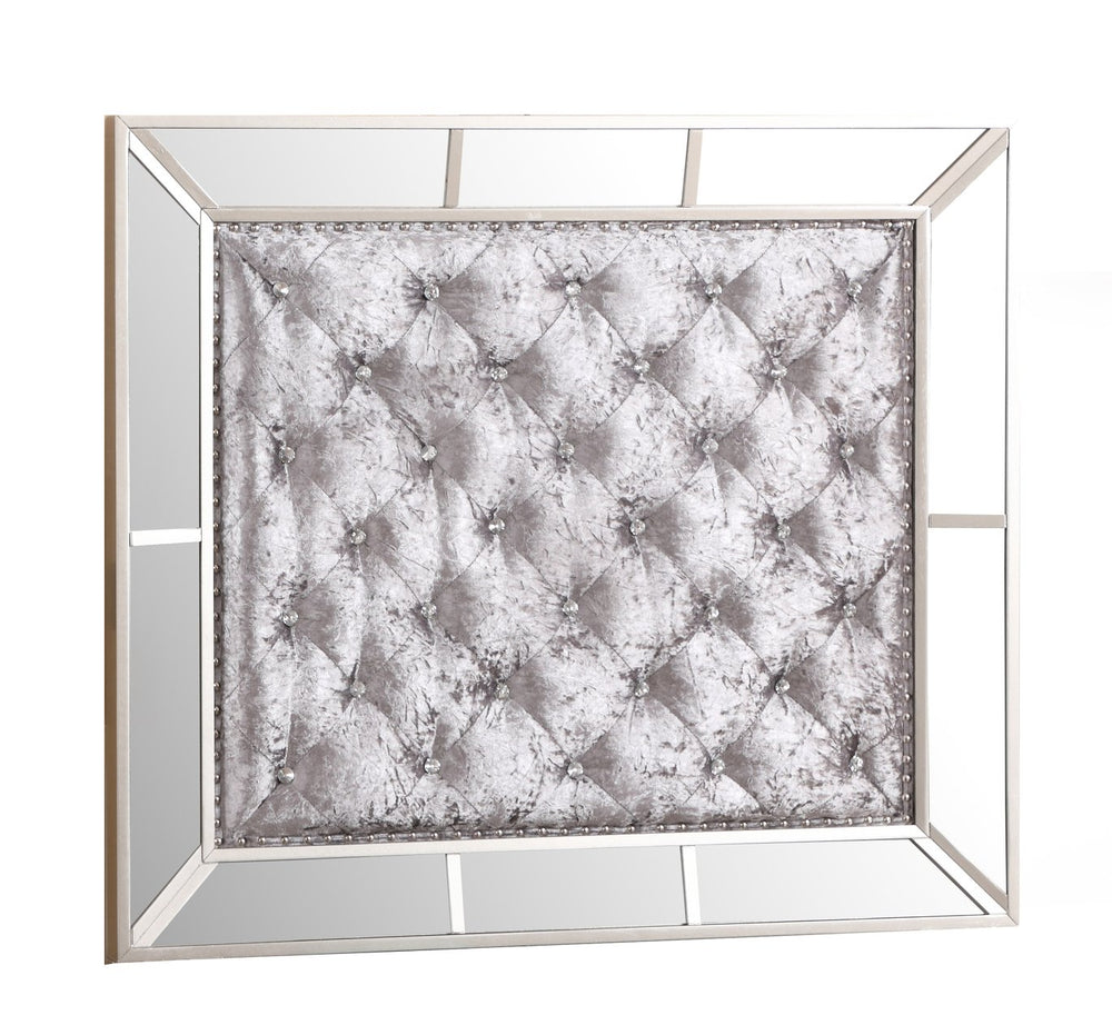 English Elm Elegant Silver Champagne Twin Bed Frame — Contemporary 64"H x 44"W x 80"D, Durable Particleboard, Easy Assembly, Refined Finish B078S00555