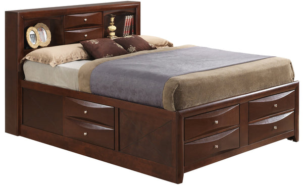 English Elm Charming Full Storage Bed In Rich Cherry Finish - Elegant Design With Ample Storage For Every Bedroom B078S00201