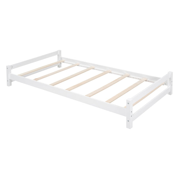 English Elm Twin Over Kids Bunk Bed with Led Lighting Usb Ports Desk and Gray Finish LT001218AAK