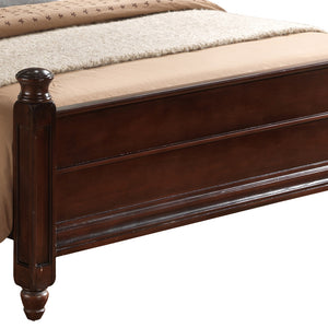English Elm Summit King Bed with Hand-Carved 4 Posts, Real Wood Veneer Finish on Durable Particleboard Frame Cappuccino 9 L x 83 W x 6 H B078S00432