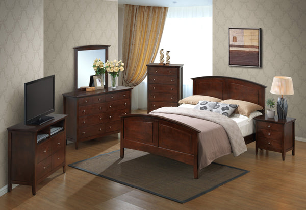 English Elm Hammond Queen Bed with Arch Top Panel, Modern Farmhouse Design, Real Wood Veneer, Foundation Needed Cappuccino 5 L x 86 W x 8 H B078S00417