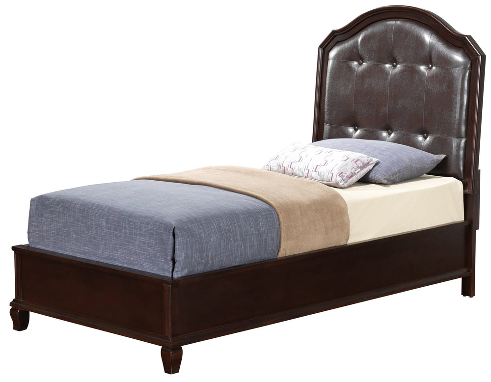 English Elm Charming Cappuccino Twin Bed Frame - Transitional Wood Design, Durable 57"H x 43"W x 82"D, Easy Assembly B078S00521