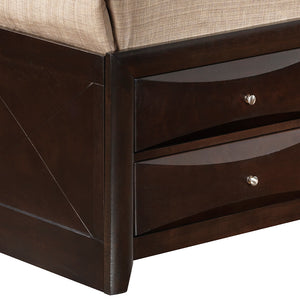 English Elm Marilla Modern Full Storage Bed with Dovetailed Drawers, Real Wood Veneer, Molded Beveled Fronts Cappuccino 15 L x 20 W x 27 H B078S00193