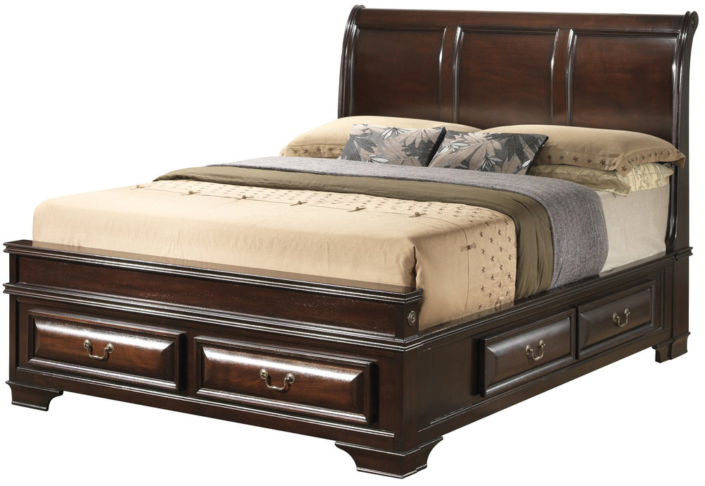 English Elm Lavita King Storage Bed In Elegant Cappuccino - Sleigh Design, No Box Spring, Durable & Stylish B078S00497