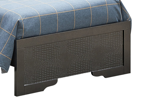 English Elm Sleek Metallic Black Twin Bed Frame with Sturdy Particle Board Construction, Transitional Style, Easy Assembly B078S00449