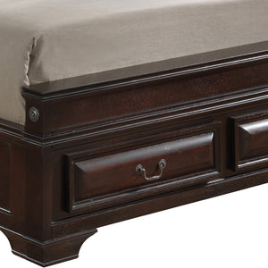 English Elm Lavita Queen Storage Bed In Cappuccino Finish - Elegant Sleigh Design With Faux Leather Headboard B078S00504
