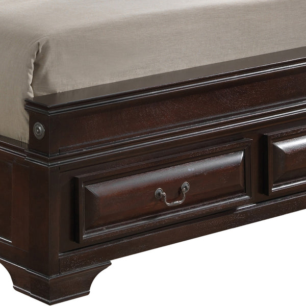 English Elm Lavita Queen Storage Bed In Cappuccino Finish - Elegant Sleigh Design With Faux Leather Headboard B078S00504