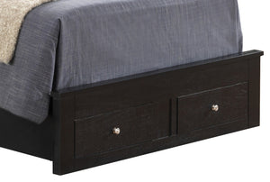English Elm Sleek Black Storage Bed with Under-Bed Drawers, 48"H x 43"W x 81"D Durable Particle Board Design B078S00260