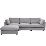 English Elm Upholstery Convertible Sectional Sofa, L Shaped Couch With Reversible Chaise