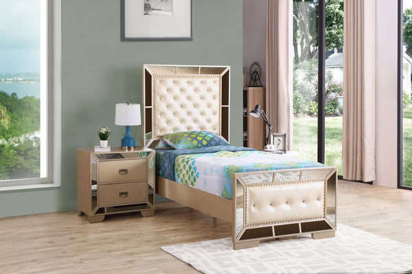 English Elm Elegant Pearl Queen bed with minimalist silhouette, durable particle board frame, easy assembly, modern charm Off White 79 L x 4 W x 10 H B078S00551