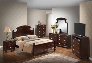 English Elm Cappuccino Traditional Full Bed Design with Durable Particle Board 58"H x 59"W x 83"D Easy Assemble B078S00431