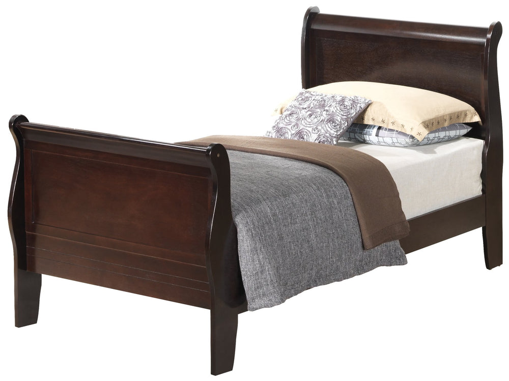 English Elm Louis Phillipe G3125A-Tb Twin Sleigh Bed In Cappuccino - Elegant Design For Timeless Comfort B078S00317