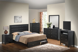 English Elm Elegant Black Storage Bed: Maximize Space With Timeless Style & Ample Under-Bed Storage Solutions! B078S00255