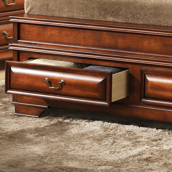 English Elm Charming Queen Bed Frame with Crisp Finish, 50"H x 68"W x 83"D, Sturdy Particleboard Construction Oak 15 L x 22 W x 32 H B078S00489