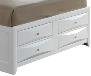 English Elm Contemporary Full Storage Bed with Built-In Drawers and Sturdy Particle Board Frame for Durability and Modern Style White 15 L x 20 W x 27 H B078S00209