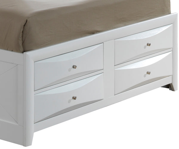 English Elm Contemporary Full Storage Bed with Built-In Drawers and Sturdy Particle Board Frame for Durability and Modern Style White 15 L x 20 W x 27 H B078S00209