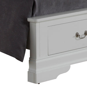 English Elm Classic Twin Storage Bed with Hidden Drawers in Elegant White – Durable Particleboard, Space-Saving Design B078S00381