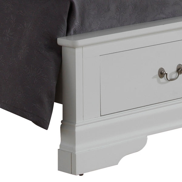 English Elm Classic Twin Storage Bed with Hidden Drawers in Elegant White – Durable Particleboard, Space-Saving Design B078S00381